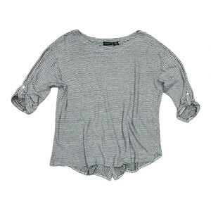 Adrienne Vittadini Striped 100% Linen Top 3X